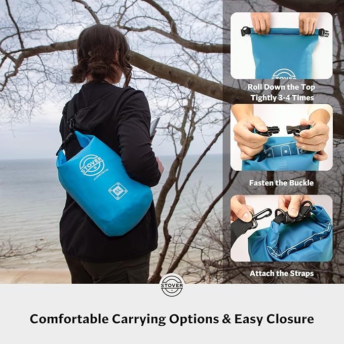 STOVER 5/10/25/30/40/55L Waterproof Backpack- Floating Dry Bag for Kayaking, Travel, Beach, Hiking, & Camping, Men/Women