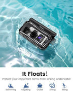 Niveaya IP68 Waterproof Fanny Pack - 2 Pack, Floating Dry Bag Pouch, Phone Waterproof Waist Pouch Dry Bag, Beach, Kayaking, Swimming, Boat Essentials, for iPhone 16/15/14/13/12 Pro Max up to 9.5"