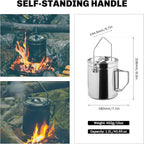 Firemaple Antarcti Stainless Steel Pot - Food Grade SUS304 Camping Pot with Steaming Function - Lightweight and Durable for Outdoor Cooking