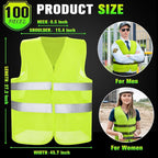 JaGely High Visibility Safety Vest Bulk Reflective Mesh Security Vest for Men Women Work Cycling Runner Neon