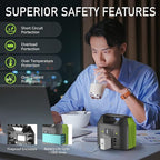 EnginStar 155Wh Power Bank 150Wh Portable Power Station 110v Battery Pack 6 Outputs w/AC Outlet LED Light for Outdoor Camping Road Trip Emergency