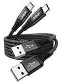 USB A to USB C Cable Fast Charging 10FT 2Pack, Long USB C Cable for Car, Durable Braided USB to USB Type C Cord iPhone USBC Charger for iPhone 17/16/15/Pro Max, Samsung Galaxy S23 and More-Black