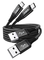 USB to USB C Cable 60W Fast Charging [2 Pack 3FT], USB A to USB C Cable for CarPlay, Durable Braided USB Type C iPhone Charger USBC Cord for iPhone 17/16/15/Pro Max, Samsung Galaxy S23 and More-Black