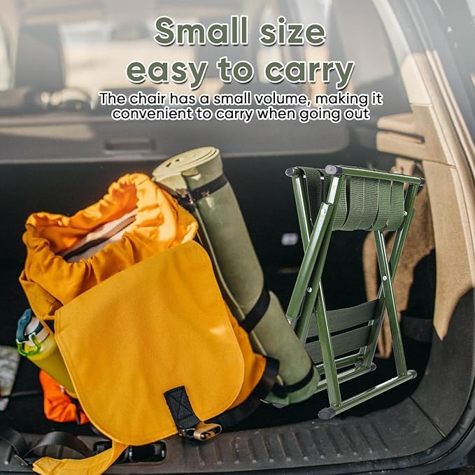 Heavy-Duty Camping with backrest Folding Stool, Outdoor Portable backrest Chair, 440lbs Heavy-Duty Portable Folding Stool, Camping, Hiking, Outdoor Fishing, picnicking, BBQ