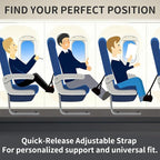 Airplane Foot Hammock for Flight, Adjustable Foot Rest Under Desk, Portable Wide Foot Support for Long Trips & Office, Travel Essentials, Best Airplane Gadgets & Travel Gifts (2 PC)