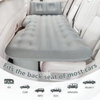BEBAS Self-Inflating SUV Air Mattress Car Back Seat Bed, PVC Flocked Surface Car Air Couch Cushion Built-in Charging Pump for Rapid Inflation and Deflation. Gray