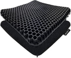 Gel Seat Cushion for Long Sitting Pressure Relief - Non-Slip Gel Chair Cushions for Back, Sciatica, Tailbone Pain Relief - Seat Cushion for Office Desk Chair, Car Seat – Wheelchair Cushions