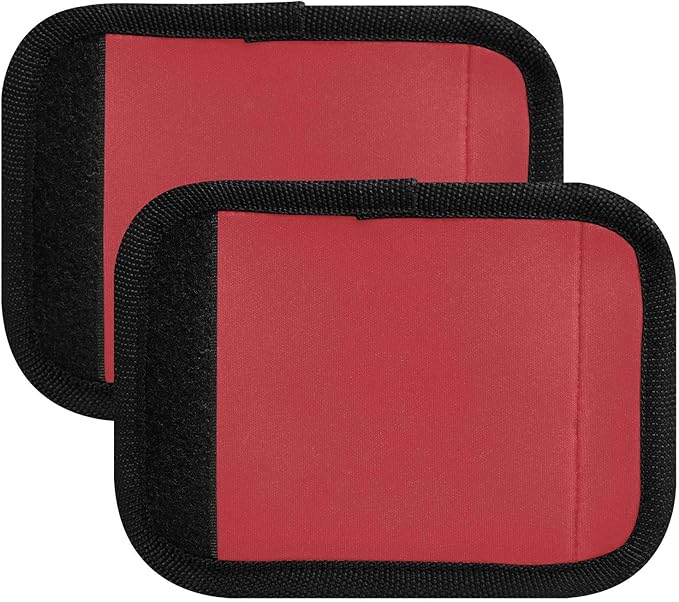 DOMIKING Red Luggage Handle Wrap Soft Luggage Identifiers for Suitcase Tags Markers for Travel Bag Luggage Suitcase Covers Wraps Travel Accessories, 4 Pack