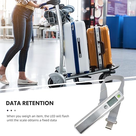 DOITOOL Digital Luggage Scale Portable Suitcase Scale Handheld Electronic 50kg Capacity with Tape Measure for Travel and Baggage Weighing