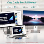 2 Pack USB C Cable 6.6Ft, USB 4 Cable for Thunderbolt 4 Cable 40Gbps Sync/8K HD Display 240W Fast Charging for Samsung Galaxy S24, MacBook, iPhone 16, iPad, Hub, Docking and More