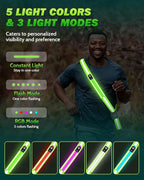 LED Reflective Belt Sash - 5 Lights Colors & 3 Light Modes High Visibility Night Safety Belt, Rechargeable Light Up Running Gear Adjustable Vest Straps for Runners Walkers Men Women