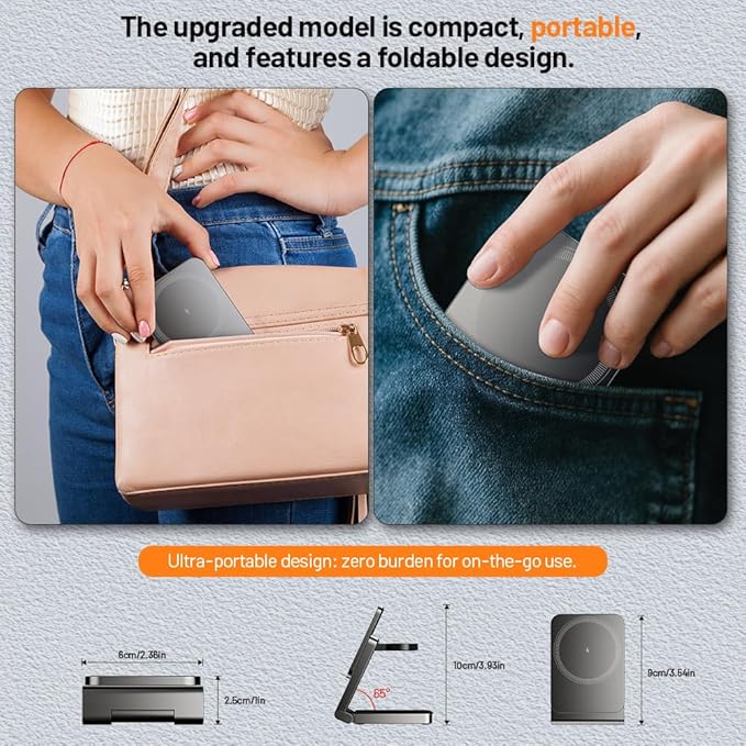 Wireless Charger iPhone Magnetic Charger Station 3 in 1 Charging Station Foldable Magsafe Charger Stand for iPhone 17 16 15 14 13 12 for Apple Watch 10 9 8 7 6 5 4 3 2 SE Ultra for AirPods 4 3 Pro
