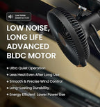 Claymore V1040 Fan (Black) - Premium Rechargeable Portable Air Circulator. Powerful, Quiet with Large 10,400mAh Battery, Versatile Stand & Remote Control. Up to 23 Hours Runtime, All Seasons.