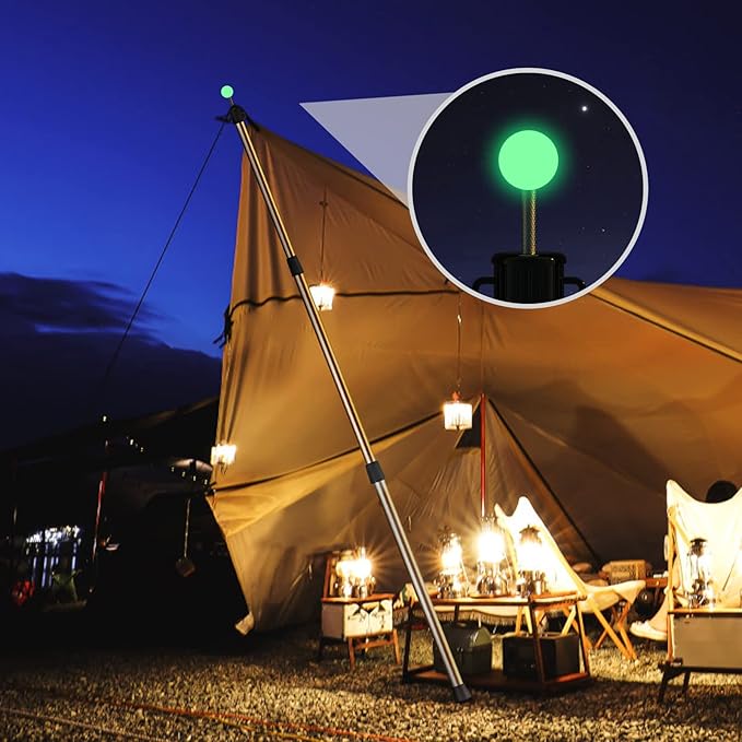 SANLIKE Tarp Poles Telescoping Tent Poles, 96" Aluminum Canopy Poles Extendable Pole for Awning Shelter Camping Backpacking Hiking Picnic, Set of 4, Silver