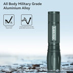 LETMY Tactical Flashlight - 2 Pack Bright Military Grade LED Flashlights High Lumens - Portable Handheld Flash Light, 5 Modes Zoomable Waterproof Flashlights for Home Emergency Camping- Gray