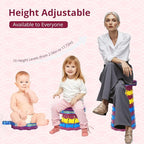 Retractable Folding Stool - Heavy Duty 400 lb Collapsible Portable Stool for Camping, Hiking, Fishing, Indoor/Outdoor with Non-Slip Base and Lightweight Design (Purple Yellow, 1-Pack)