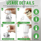 4 in 1 Travel Dispenser Bottle,Leak Proof Refillable Bottles Store Shampoo, Lotion and More,Transparent with Scale, Easy Squeeze Use, Lightweight & Portable Perfect for Travel,Gym,Camping (MIX-2Pcs)
