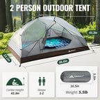 Forceatt Tent for 2 and 3 Person is Waterproof and Windproof, Camping Tent for 3 to 4 Seasons,Lightweight Aluminum Pole Backpacking Tent Can be Set Up Quickly,Great for Hiking