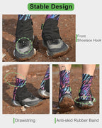 Trail Gaiters, Waterproof Low Shoe Protectors, Adjustable Boots Gators for Hiking & Running - Prevents Debris in Shoes