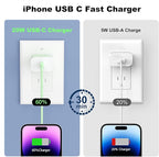 GREPHONE iPhone Charger Fast Charging,20W PD USB C Wall Charger 4 Pack with 6FT Fast Charging Cable - Fast Charger for iPhone 14/14 Pro Max/13/13 Pro/12/12 Pro/11/11 Pro/XS, iPad(Green)