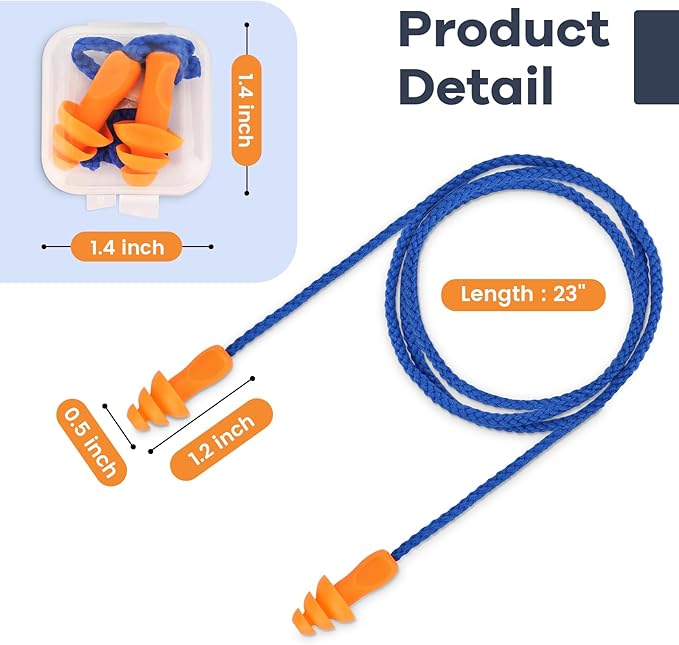 Ear Plugs for Noise Reduction, 10 Pairs Shooting Ear Protection for Gun Range, Hearing Protection for Shooters, Ear Plugs for Shooting, Silicone Ear Plugs