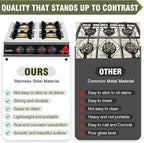 BESTFIRE 4 Burner Propane Gas Stove 40,000 BTU Stainless Steel Cooktop with Enamel Pan Support, Electronic Ignition, Regulator & Hose Included, Portable Gas Stove for Camping, Outdoor Cooking, BBQ