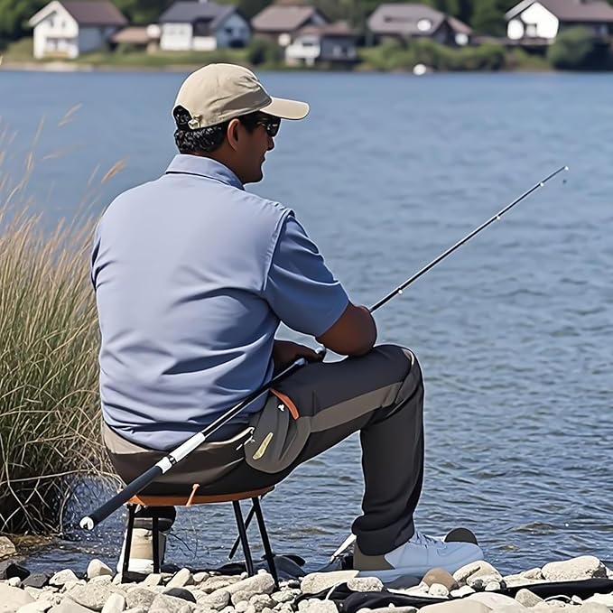 10 Inch Portable Folding Stool for Camping, Gardening, BBQ, and Outdoor Activities (Brown)