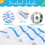 EBOOT 10 Pack Oversized Beach Towel Set Extra Large Pool Towels Microfiber Quick Dry Swim Blanket for Adult Women Men Face Hand Body Bath Travel Pool (Mixed Color,36 x 72 Inch,Classic Stripe)