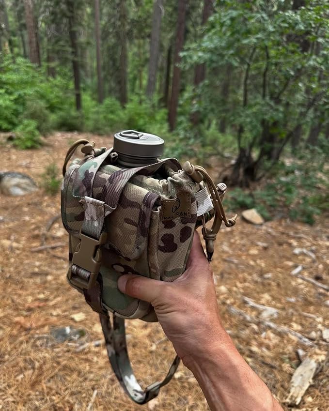 Valtcan Titanium Canteen Mess Kit 1100ml 37oz Capacity with 750ml and 400ml cookware Cups