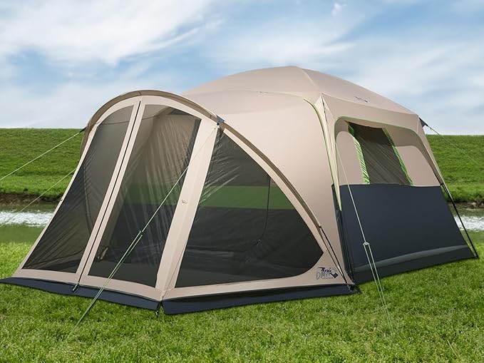 Tents for Camping 6/8/10 Person Camping Tent with Screen Porch, Weatherproof Large Cabin Tent with Rainfly and Carry Bag, Family Tent for Outdoor Camping and Backyard