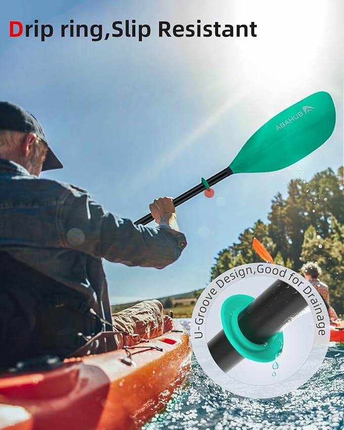 Abahub Adjustable Kayak Paddle 210-230 cm/ 230-250 cm Floating Kayaking Oars Boating Oars Canoeing Oars Black