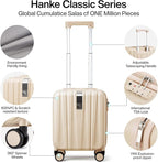Hanke 14 Inch Underseat Carry On Luggage with Wheels Hard Shell Suitcases Carry On Bag Lightweight Small Mini Suitcase Travel Luggage for Travel Christmas Gifts for Birthday（Cuba Sand）