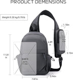 Crossbody Sling Bag Casual Shoulder Hiking Backpack with Convertible Shoulder Strap for Travel Hiking Shopping Leisure Sport