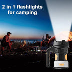 Camping Lantern Rechargeable, LED Flashlight Spotlight Lantern, Waterproof Lantern Flashlight for Hurricane Emergency, Hiking, Outdoor Patio and Garden Party Decoration
