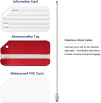 Aluminum Luggage Tags, Luggage Tag Holders for Travel Luggage Baggage Identifier by Ovener (5Pack Red)