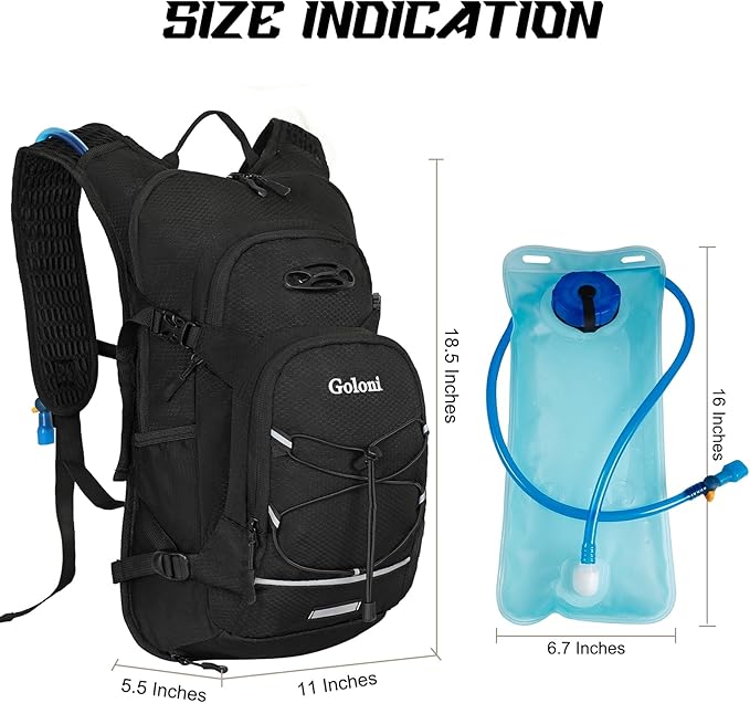 Hydration Backpack,Lightweight Hiking Backpack with 2L Water Bladder,Water Backpack for Biking, Running, Festival