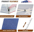 EAGLE PEAK 8x8 Slant Leg Pop-up Canopy Tent Easy One Person Setup Instant Outdoor Beach Canopy Folding Portable Sports Shelter 8x8 Base 6x6 Top (American Flag)