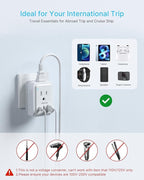 1 Pack European Travel Plug Adapter, VINTAR Foldable International Power Plug with 2 AC Outlets 3 USB Ports(2 USB C), Type C Travel Essentials Charger for US to Most of Europe EU Italy Spain France