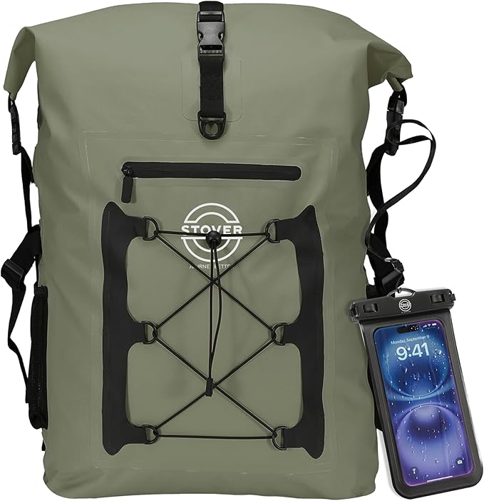 STOVER 5/10/25/30/40/55L Waterproof Backpack- Floating Dry Bag for Kayaking, Travel, Beach, Hiking, & Camping, Men/Women