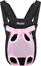 Pawaboo Adjustable Carrier Backpack for Dog Cat, Pet Front Dog Carrier Purses Cat Travel Bag, Legs Out, Easy-Fit for Traveling Hiking for Small Dogs Cats Puppies, M, Pink