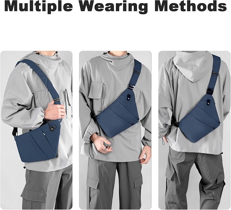 Anti Theft Travel Bag, One Shoulder Large Capacity Cross-body Bag Chest Fashion Lightweight Sling Bags for Travel Sports