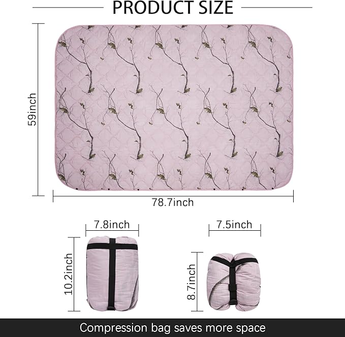 LOOGU Camo Blanket Waterproof Insulation Poncho Liner for Outdoor Camping, Hiking, Hunting, Survival, Backpacking, Picnicking