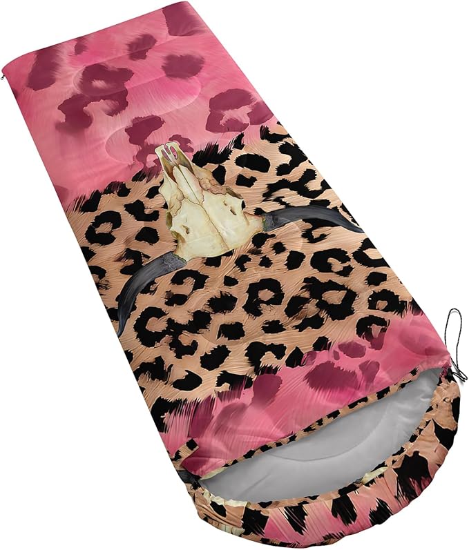 AILONEN Pink Lovely Rabbit Sleeping Bag for Girls Kids Adults,Warm and Cool Weather,Lightweight,Waterproof Backpacking,Cartoon Flowers Printed Bunny Sleeping Bag for Camping