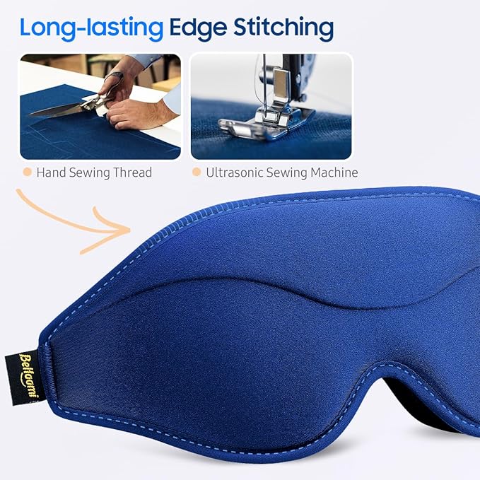 Sleep Mask, Premium Eye Mask for Sleeping, Total Blackout, Superior Soft Comfort, Upgraded 3D Ergonomic Designed Sleeping Mask for Home, Office, Travel, Meditation, Royal Blue