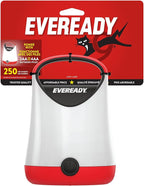 Eveready LED Camping Lantern X-250, Bright Tent Lights, Rugged Water Resistant LED Lanterns, 100 Hour Run-time, Red and Black (Pack of 2)