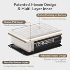 COMMOUDS Twin Air Mattress with Built-in Battery Powered Removable Pump, 18" High Inflatable Mattress, Portable Blow up Mattress, Air Bed for Camping, Home and Guest