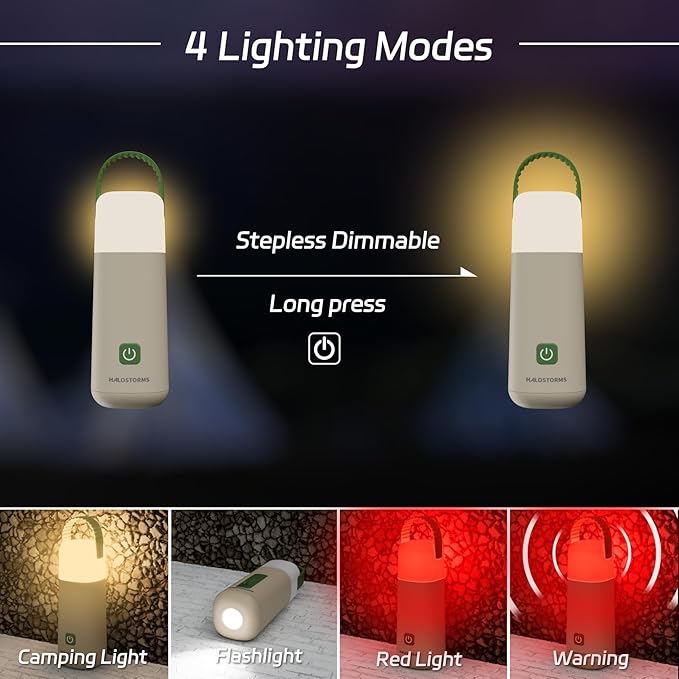 2PK Camping Lantern, 350 Hours Running Time Rechargeable Lantern, 3200mAh Lantern Flashlight with 4 Modes, Waterproof Tent Light for Hiking, Emergency, Power Outages