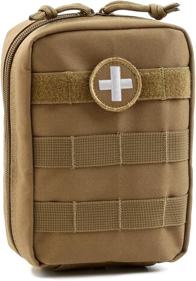 First Aid Molle Pouch - Heavy Duty IFAK Pouch - Empty Medical Pouch Ideal for Military Use EMTs Law Enforcement Camping and Hiking - Med Pouch for Optimal Organization