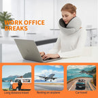 Travel Neck Pillow for Airplane – Memory Foam 360° Support Compact Design Ergonomic Flight Pillow for Sleeping & Neck Support Portable Travel Pillows for Adults, Car, Office Home (Grey)