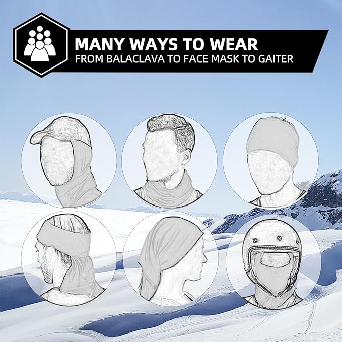 ROCKBROS Cold Weather Balaclava Ski Mask for Men Windproof Thermal Winter Scarf Mask Women Neck Warmer Hood for Cycling